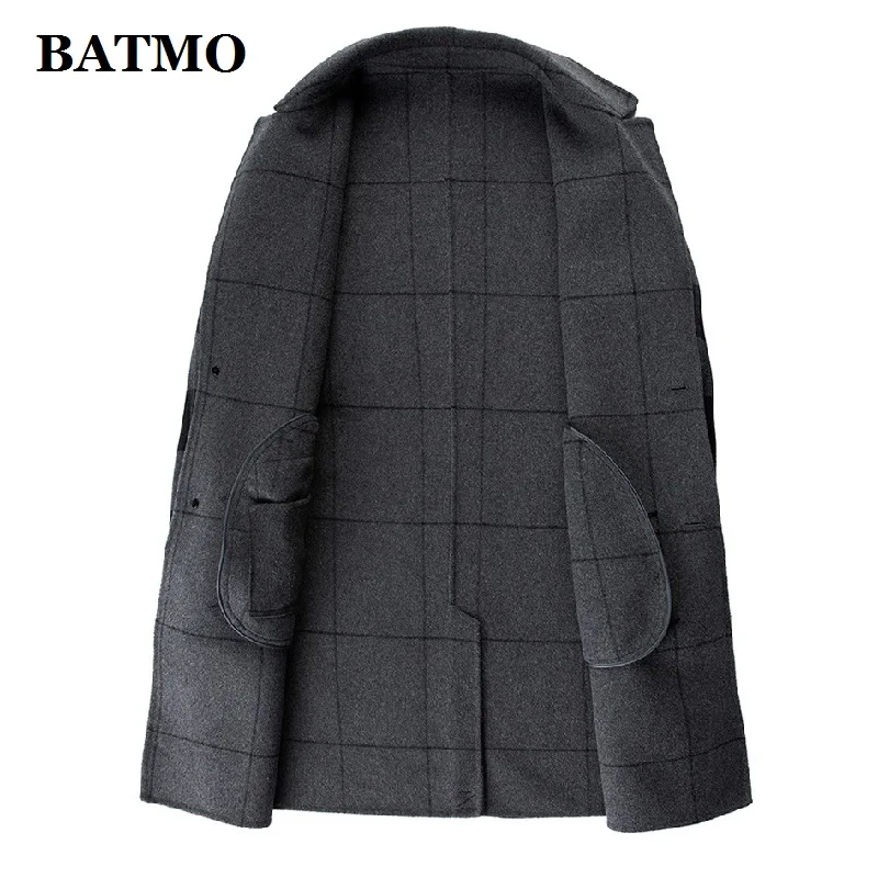 Новое поступление 2019 высококачественный клетчатый тренчкот BATMO из 60% шерсти для