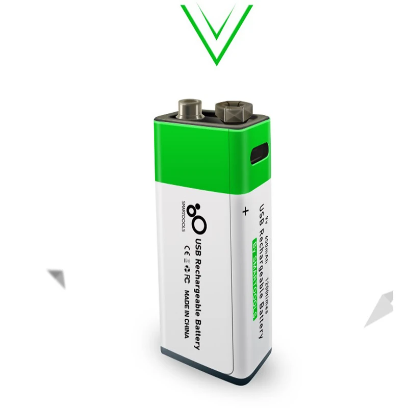Литий ионная аккумуляторная батарея 9 В 650 мАч батареи Micro USB литиевая для