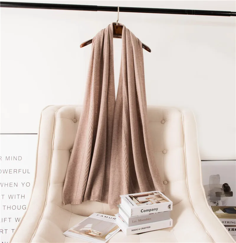 

HLICYUM Women's scarf cashmere Solid color shawl 180cm*60cm ladies wool Ring stole Pashmina Chinese brand warm red black