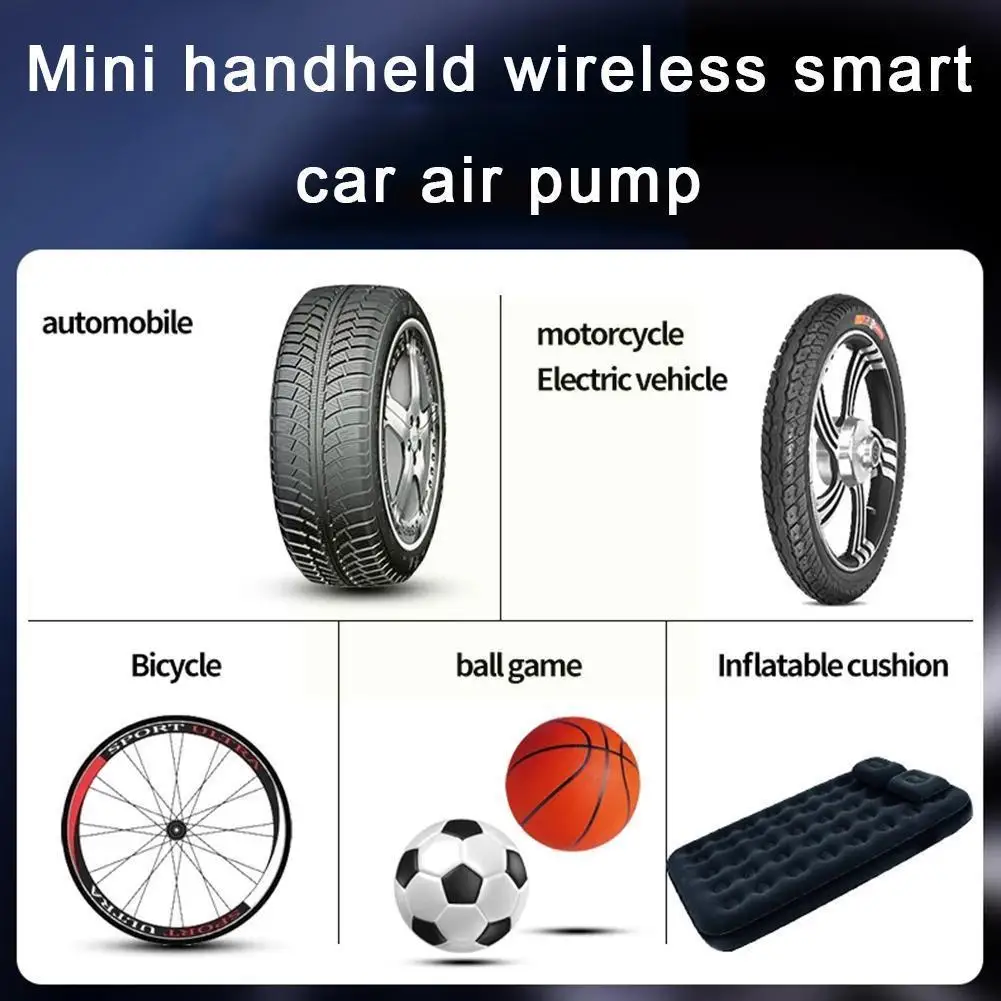 

150PSI Rechargeable Air Pump 6000mA Tire Inflator Cordless Portable Compressor Digital Car Tyre Pump For Bicycle Tires Ball H2R2