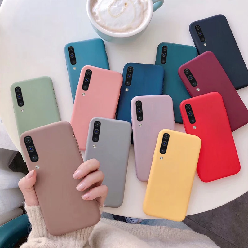 Силиконовый чехол для Samsung Galaxy S20Ultra A30 A40 A50 A10 A20 A70 тапочки однотонного яркого A71 A51