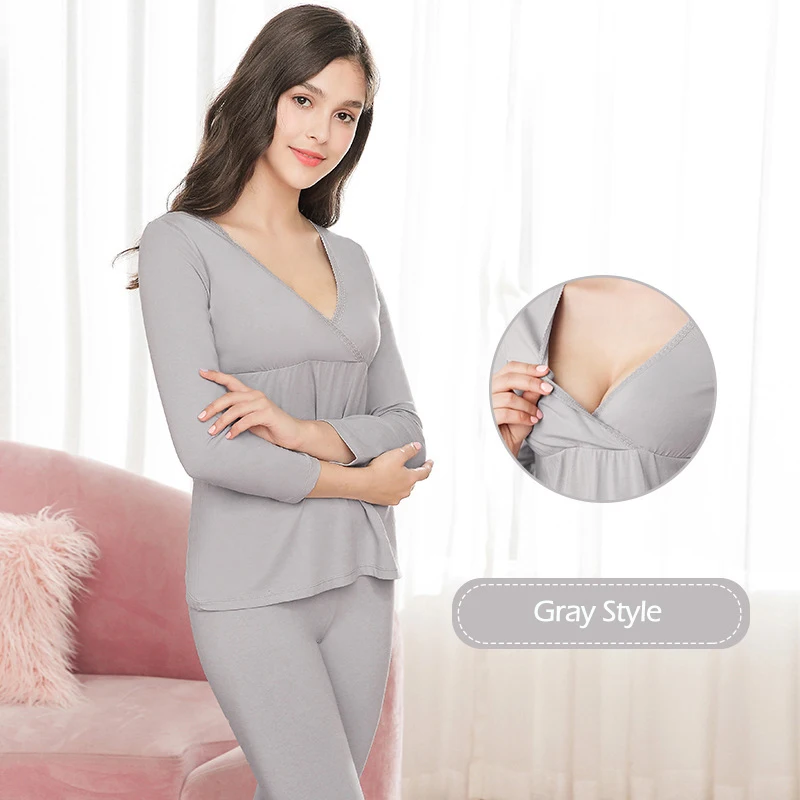 2 шт./компл. беременных Для женщин Пижама для кормления грудью Домашняя одежда из