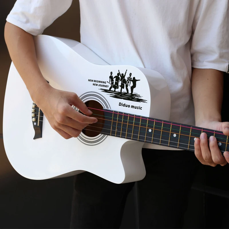 Белая гитара 38 дюймов липа для начинающих дома школы унисекс 2019 Новые Бесплатные