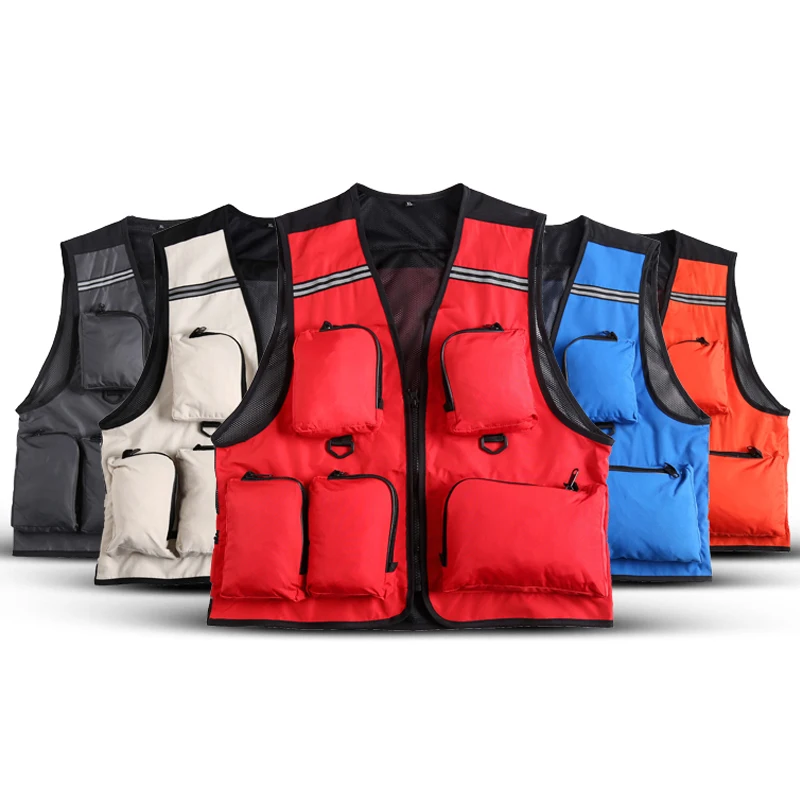 

Fishing Photography Vest with Pockets Men's Mesh Quick-Dry Waistcoat Outdoor Jackets for Travelers Survival Utility Safety