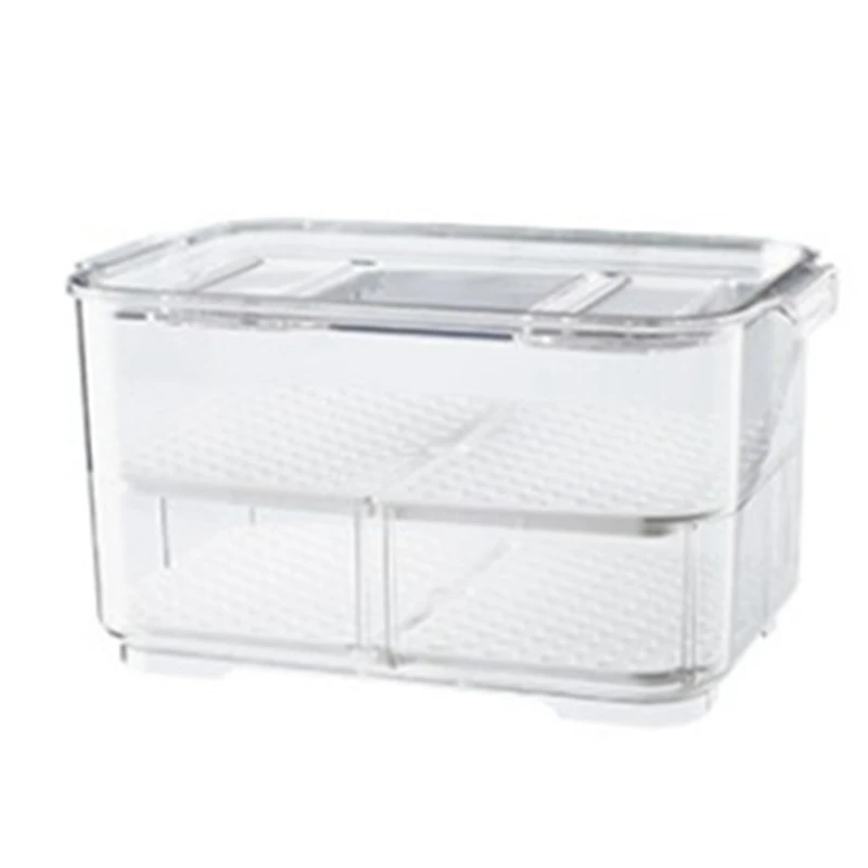 

Plastic Double Sealed Drain Storage Box Refrigerator Fruit Vegetable Drain Storage Containers With Lid Kitchen Fridge