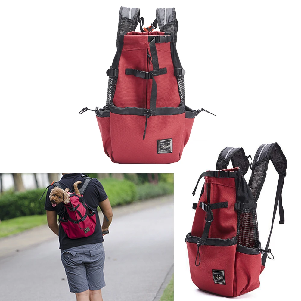 Сумка для переноски собак "Dog Carrier Bag" на плече, рюкзак для путешествий, с выступающими карманами, вентиляцией и дышащими материалами для использования на открытом воздухе, на мотоцикле или в походе.