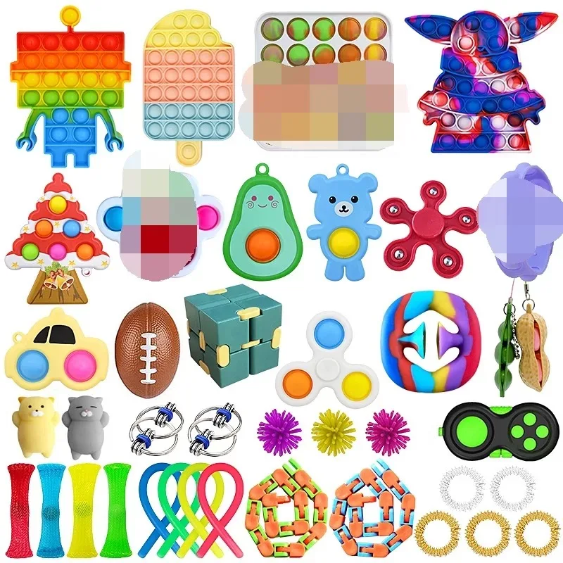 

Fidget Toys Set Push Ball Anti-Stress Pack Adult Pinch Squishy Sensory Antistress Relief Autism ADHD Pop Figet Toys For Children