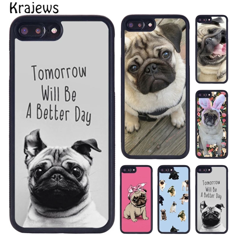Милый чехол krajew для телефона с изображением Щенка Мопса собаки iPhone X XR XS 11 12 Pro MAX 5 6