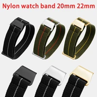 elastic nylon band 20mm 22mm french troops parachute bag watchband for samsung watch 3 46mm classic active2 for huawei watchgt 2
