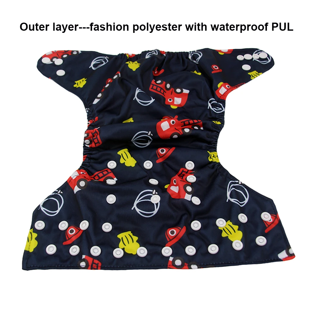 Моющиеся тканевые подгузники для новорожденных с бамбуковым углем AIO карманами