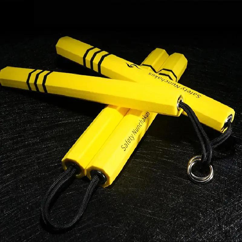 

Martial Arts Nunchakus Kids Sponge Toy Rope Chains Safe Weapon Plastic Arma Kung Fu Wushu Trainer Beginners Two Section Sticks