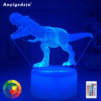 dinosaur 3d led night light desk nightlight touch remote table lamp decor gifts for baby kids child birthday holiday girl friend