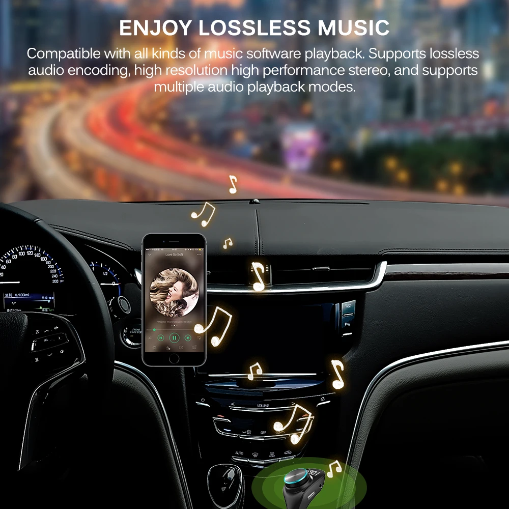 Автомобильный fm-передатчик Onever, ЖК MP3-плеер, беспроводной Bluetooth 5,0, приемный автомобильный комплект свободные руки, AUX 5 В/3 А, Mp3 адаптер, зарядное устройство для телефона