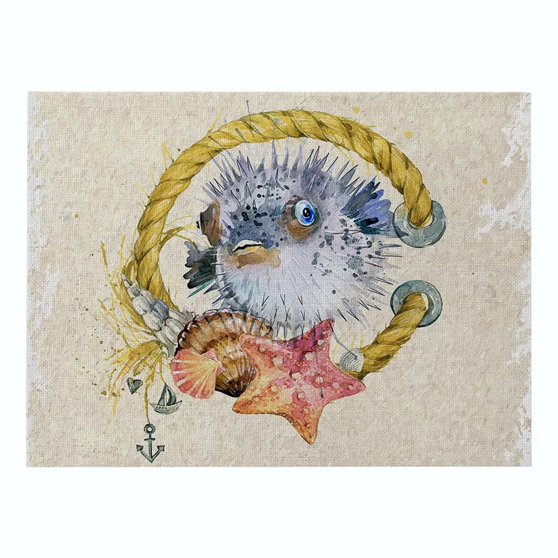 Морских животных Настольный коврик креативная в виде черепахи Осьминог с узором