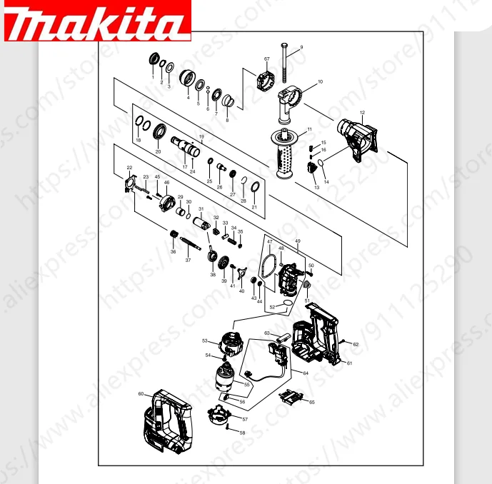 

Maktia for HR140D Rotor switch stator handle housing bearing Spindle gear (Consult customer service)
