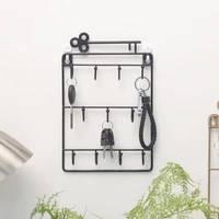 wall mounted key hook three layer wrought iron storage bracket for storing coats hats towels home decoration ts1