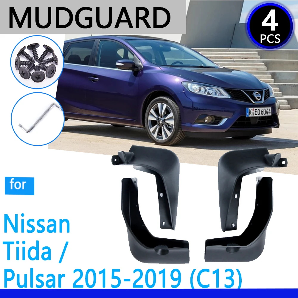 Брызговики подходят для Nissan Pulsar Tiida C13 2015 ~ 2019 2016 2017 2018 автомобильные аксессуары