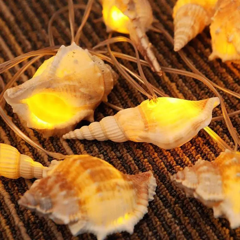 1.65m 10LED Conch String Lights Sea Shell LED Fairy Lamp Battery Operated Christmas Wedding Holiday Decor Lighting | Лампы и освещение