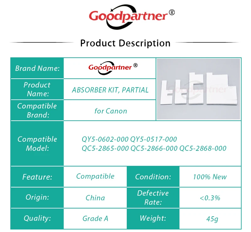 5X QY5 0602 0517 000 амортизатора комплект для Canon G1000 G2000 G3000 G3400 G2400 G1400 G3040 G3140 G3240 G3410 G3500
