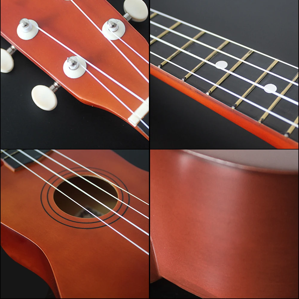 2" Гавайская гитара Ukulele Soprano акустика нейлон 4 строки инструмент укулеле из красного дерева сопрано для начинающих миниатюрная гитара укулеле высокое качество