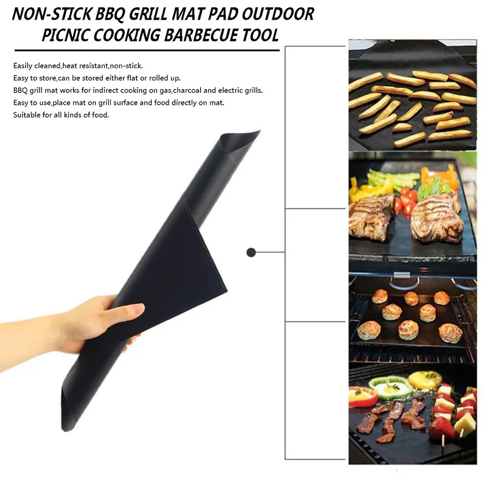 1/2pcs/3pcs/5pcs Reusable Non-Stick BBQ Grill Mat Pad Baking Sheet Meshes Portable Outdoor Picnic Cooking Barbecue Tool Sets | Электроника