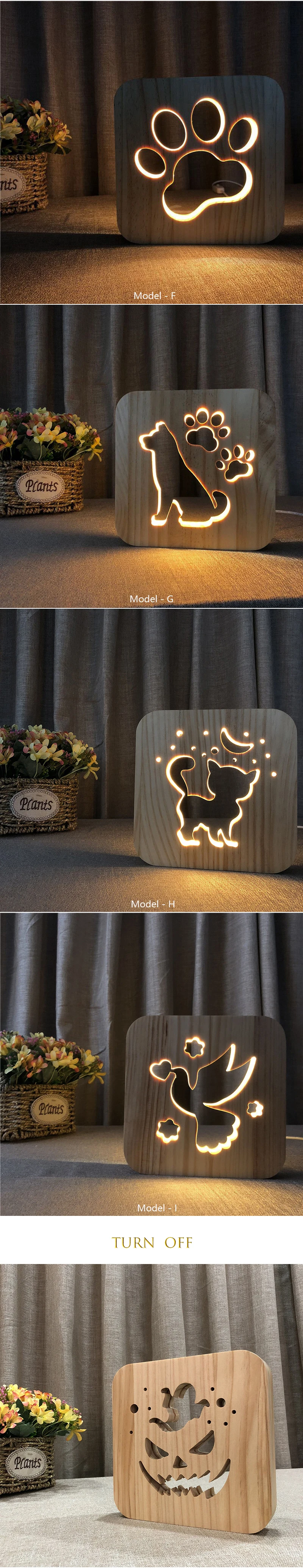 Modern Night Table Lamp Bedroom Bedside Creative Wood Led Desk Light Fixtures Art Deco tafellamp for Kid Children Christmas Gift