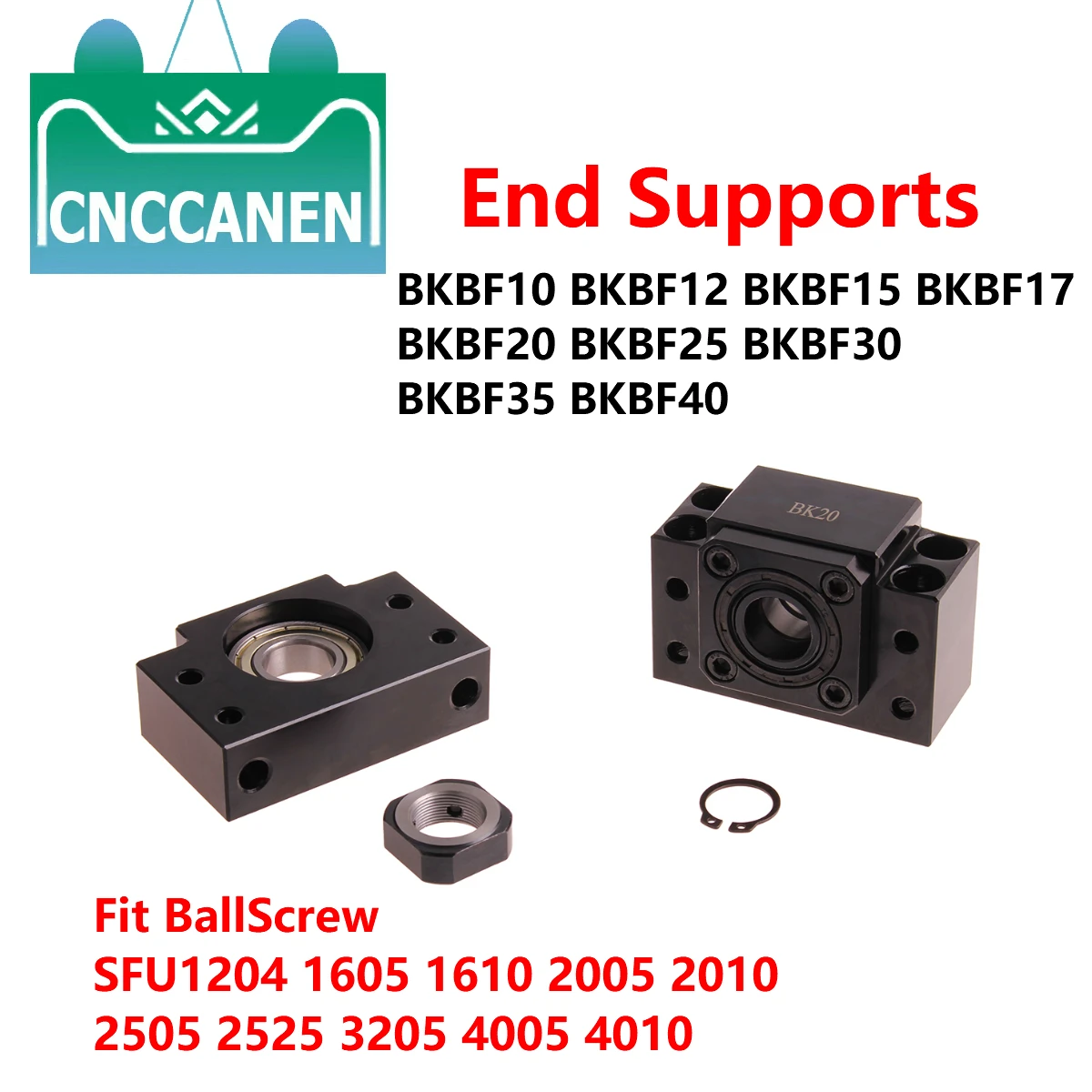 Торцевая поддержка BK10 12 15 17 20 25 30 35 40 BF10 для SFU1204 SFU1605 SFU2005 SFU2505 шариковый винт с