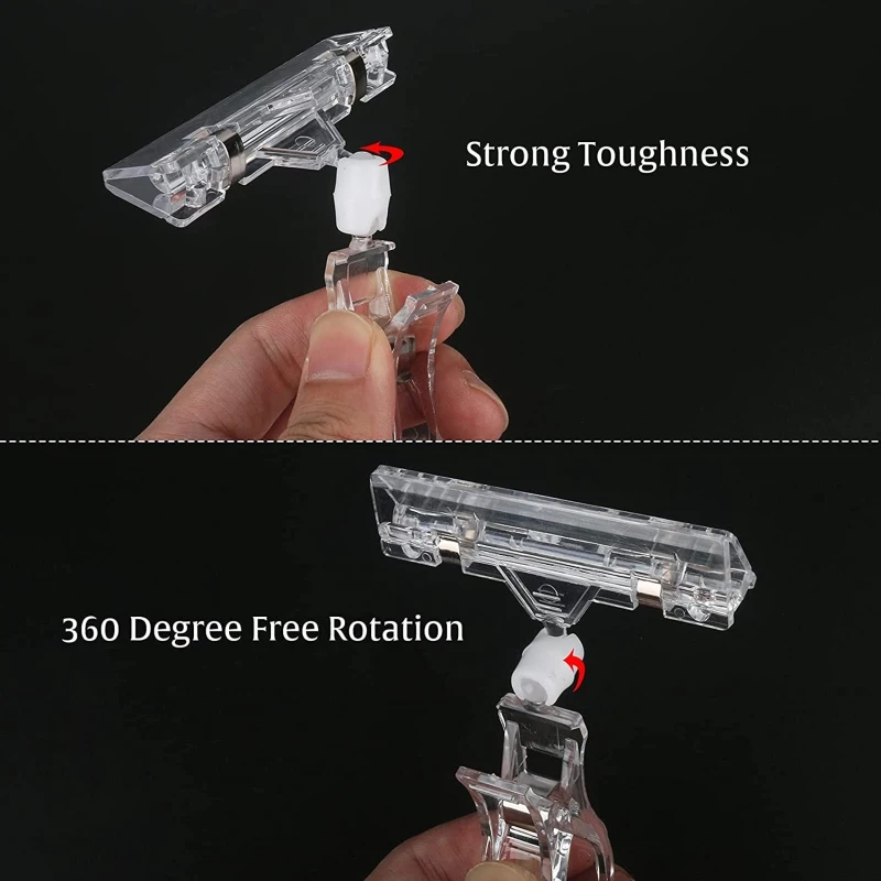 D7WB 10 шт. двусторонняя фотография зажим для знака поворот на 360 ° держатель рекламы