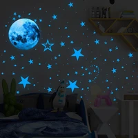 435 pcsset luminous moon glowing stars dot wall sticker kids room bedroom decoration decals glow in the dark ceiling stickers