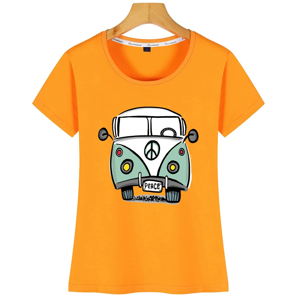 Женская белая футболка хиппи Драйв с круглым вырезом на заказ | одежда