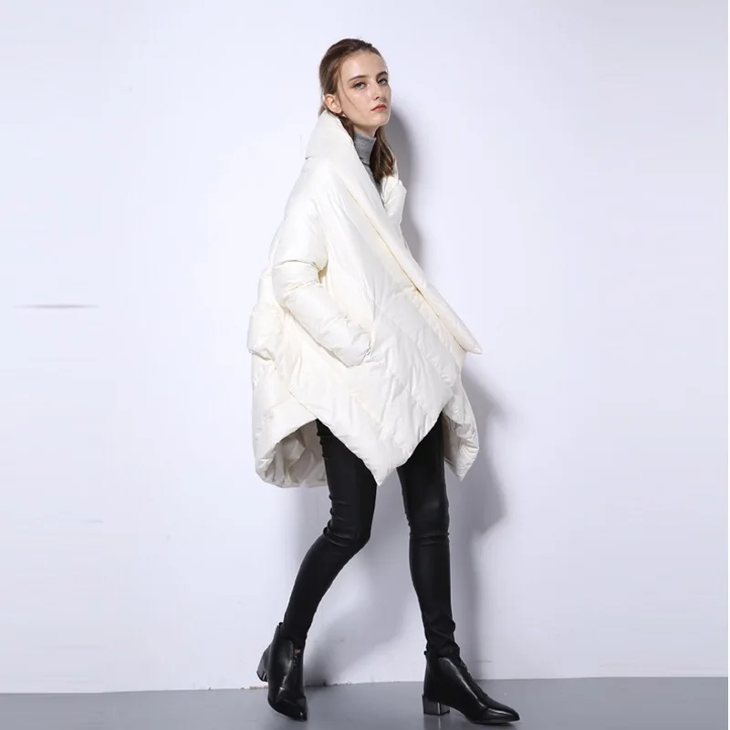 High Quality 2021 New Fashionable Down Cocoon Coat Women Parka Winter 90% White Duck Warm Jacket Special Design Plus Size | Женская