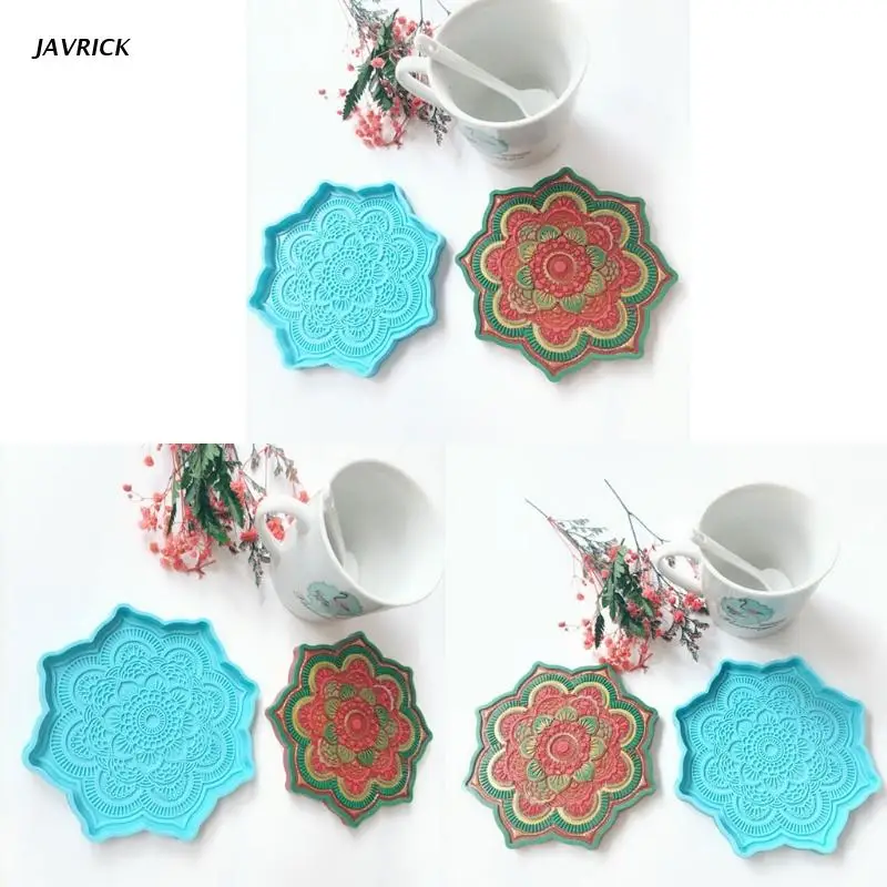 

3 Pcs Flower Shaped Coaster Epoxy Resin Mold Cup Mat Casting Silicone Mould DIY Crafts Home Decoration Ornaments Making