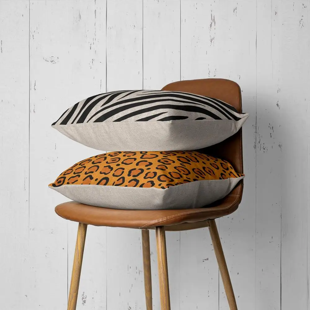 Шкуру животного узорчатый чехол скандинавский Стиль декоративные 30*50 льняная