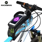 ROCKBROS MTB Дорожная сумка для велосипеда, водонепроницаемая портативная велосипедная сумка с сенсорным экраном 5,86,0 чехол для телефона, велосипедные аксессуары с крышкой