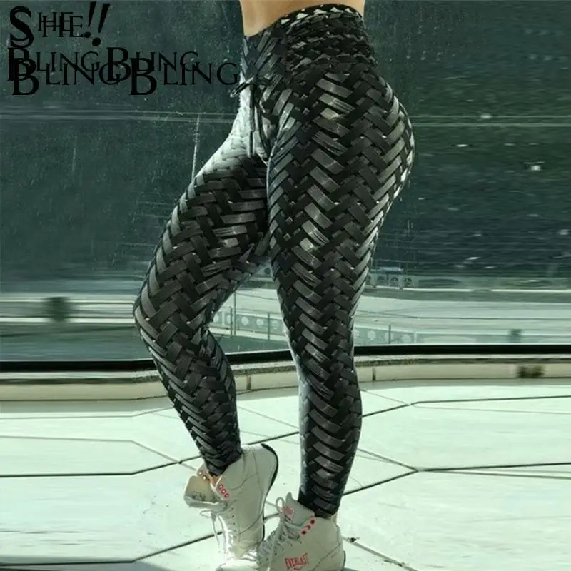 SheBlingBling женские брюки до щиколотки с принтом в виде металлических шин