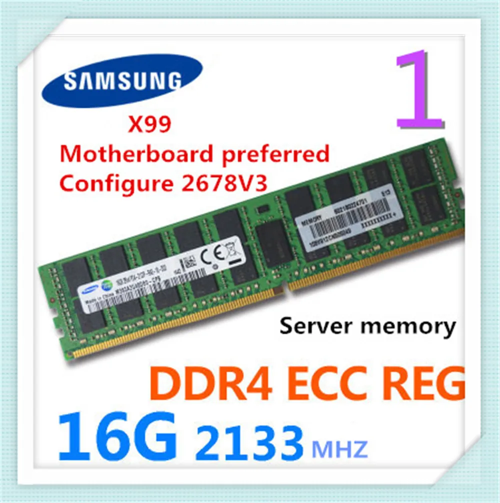 SAMSUNG DDR4 ECC REG 16 Гб 2133 МГц 2400 32 карта памяти для сервера X99|Оперативная память| |