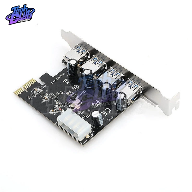 4 порта PCI E к USB 3 0 HUB Express адаптер расширения скорость 5 Гбит/с надежный через чипсет