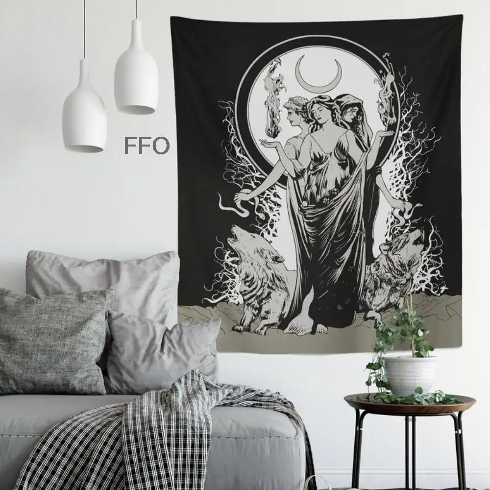 

FFO Moon Goddess Hecate Tapestry Anime Tapestries Witchcraft Tarot Admirer Hecate Witch Room Home Decoration Bedroom LivingRoom