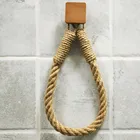 Круговые квадратные держатели для бумаги, вешалка для полотенец в ванную комнату, держатель для туалетной бумаги, вешалка для полотенец бежевого цвета из пеньки