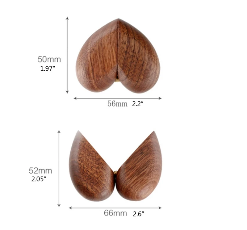 В форме сердца из орехового дерева деревянная коробочка для колец предложение