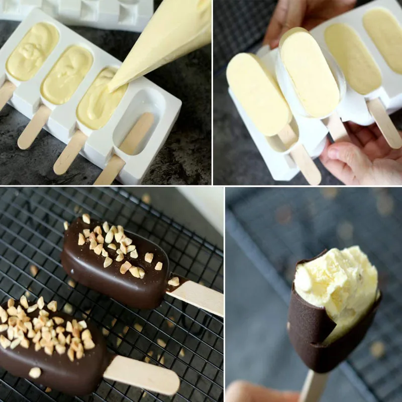 4 ячейки большой размер силиконовая форма для мороженого лоток льда бочонок Diy