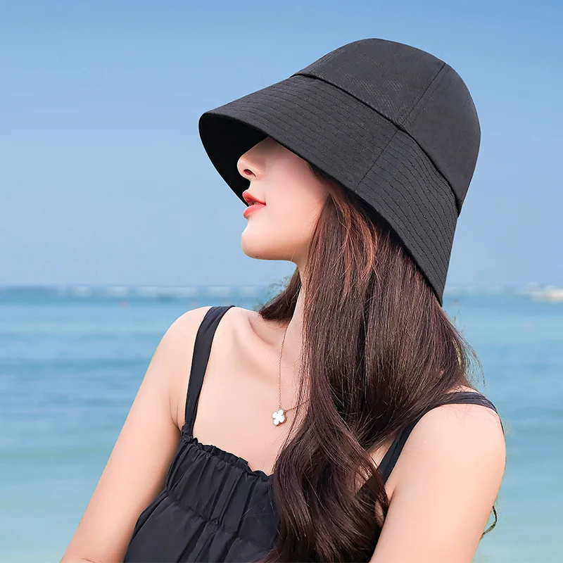 

Vintage Bell Bucket Hat For Women And Men Spring Summer Girls Fashion Panama Caps Sun Fishing Black White Cotton Fisherman's Hat