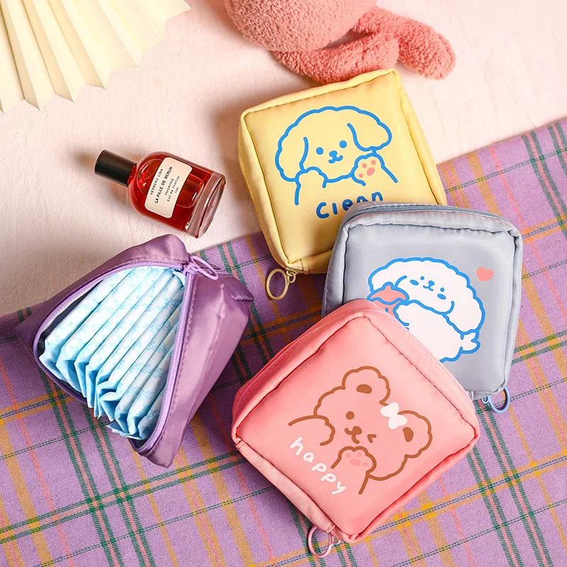 

Waterproof Tampon Storage Bag Cute Sanitary Pad Pouches Portable Makeup Lipstick Key Earphone Data Cables Organizer