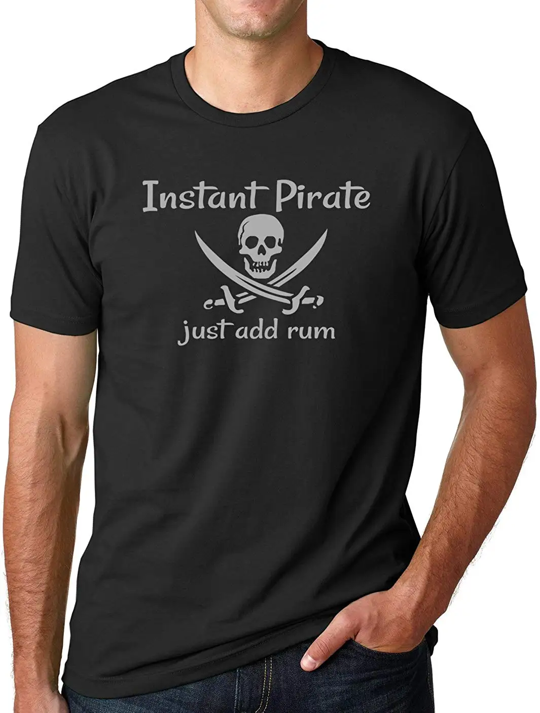 Instant Pirate Just Add Rum забавная Питьевая футболка для мужчин и женщин Мужская большого