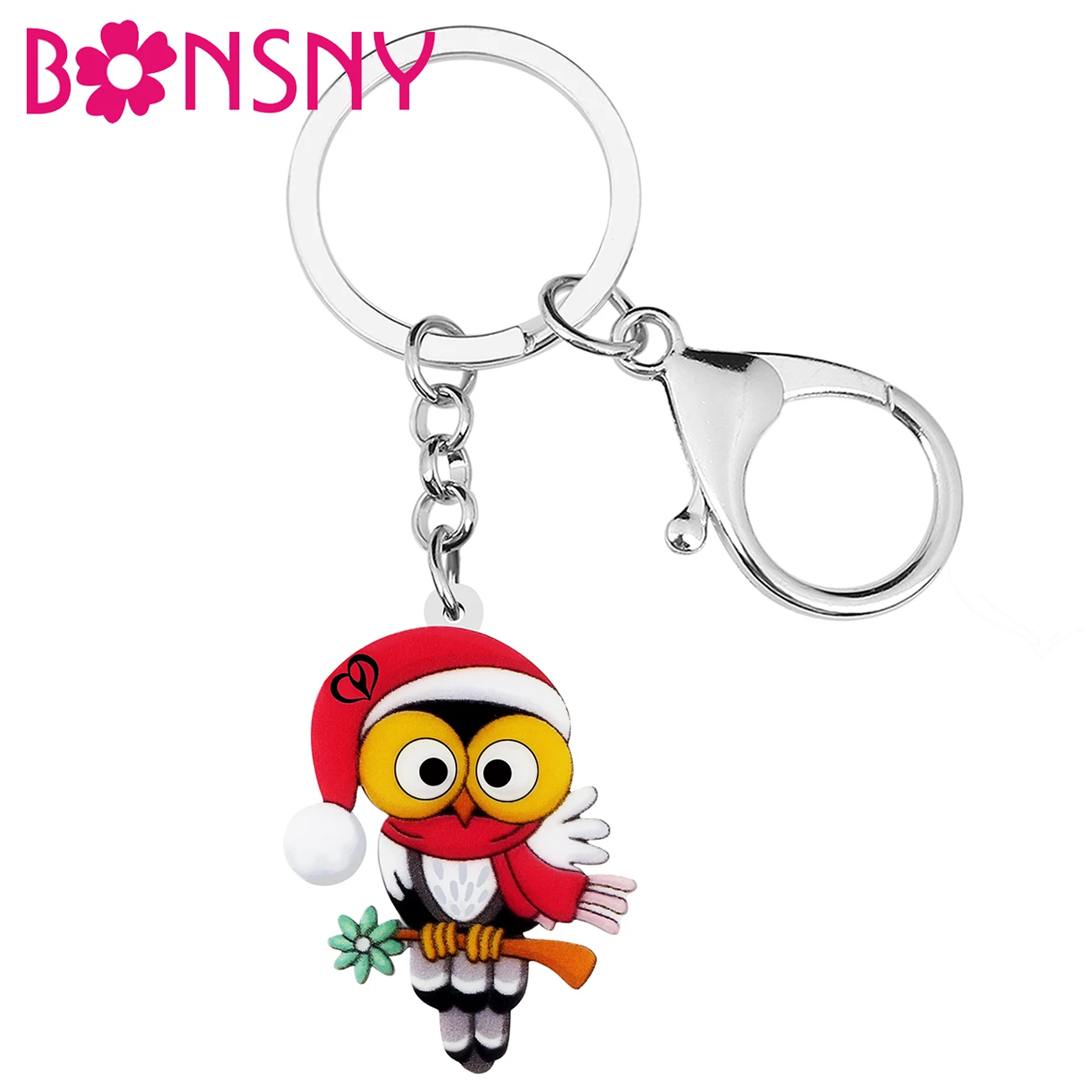 BONSNY акриловые милые Брелоки для ключей с мультяшным рисунком Искусственный шарф
