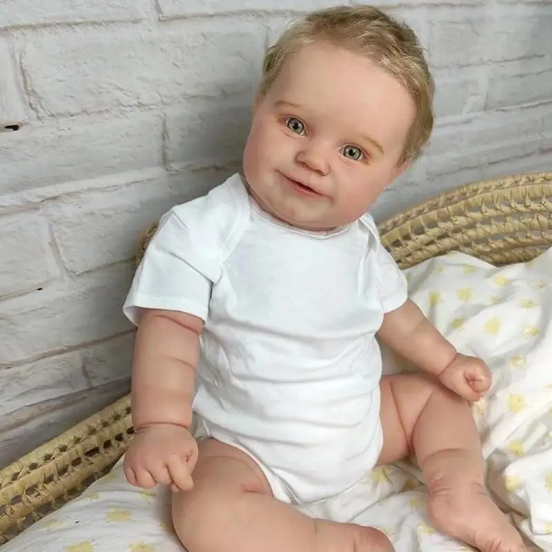 

50cm Cute Baby Maddie Doll Kit With Green Eyes Blonde Hair Boy Soft Body Lifelike Baby Doll Toys Gift
