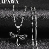 2021 dragonfly crystal stainless steel choker necklace for womenmen silver color necklaces jewery acier inoxydable nxs01