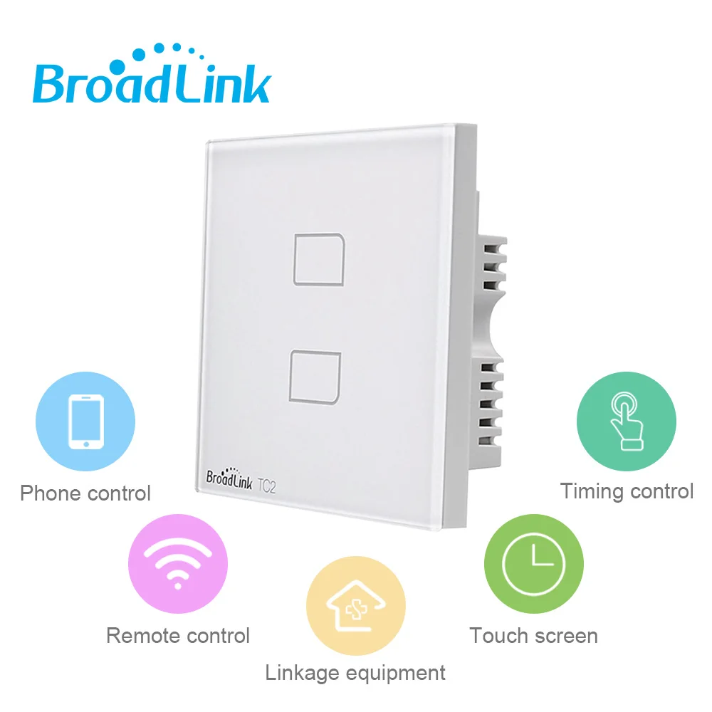 Broadlink TC2 1/2/3 Gang-UK Стандартный Светильник переключатель современный дизайн белая