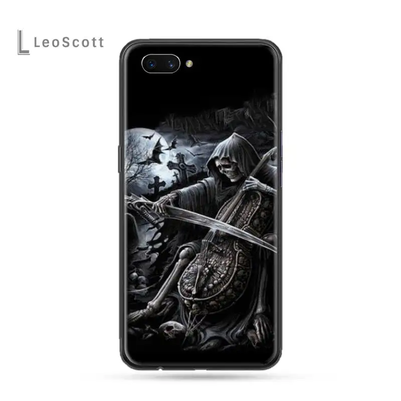 

Grim Reaper Skull Horror Phone Case For OPPO F 1S 7 9 K1 A77 F3 RENO F11 A5 A9 2020 A73S R15 REALME PRO