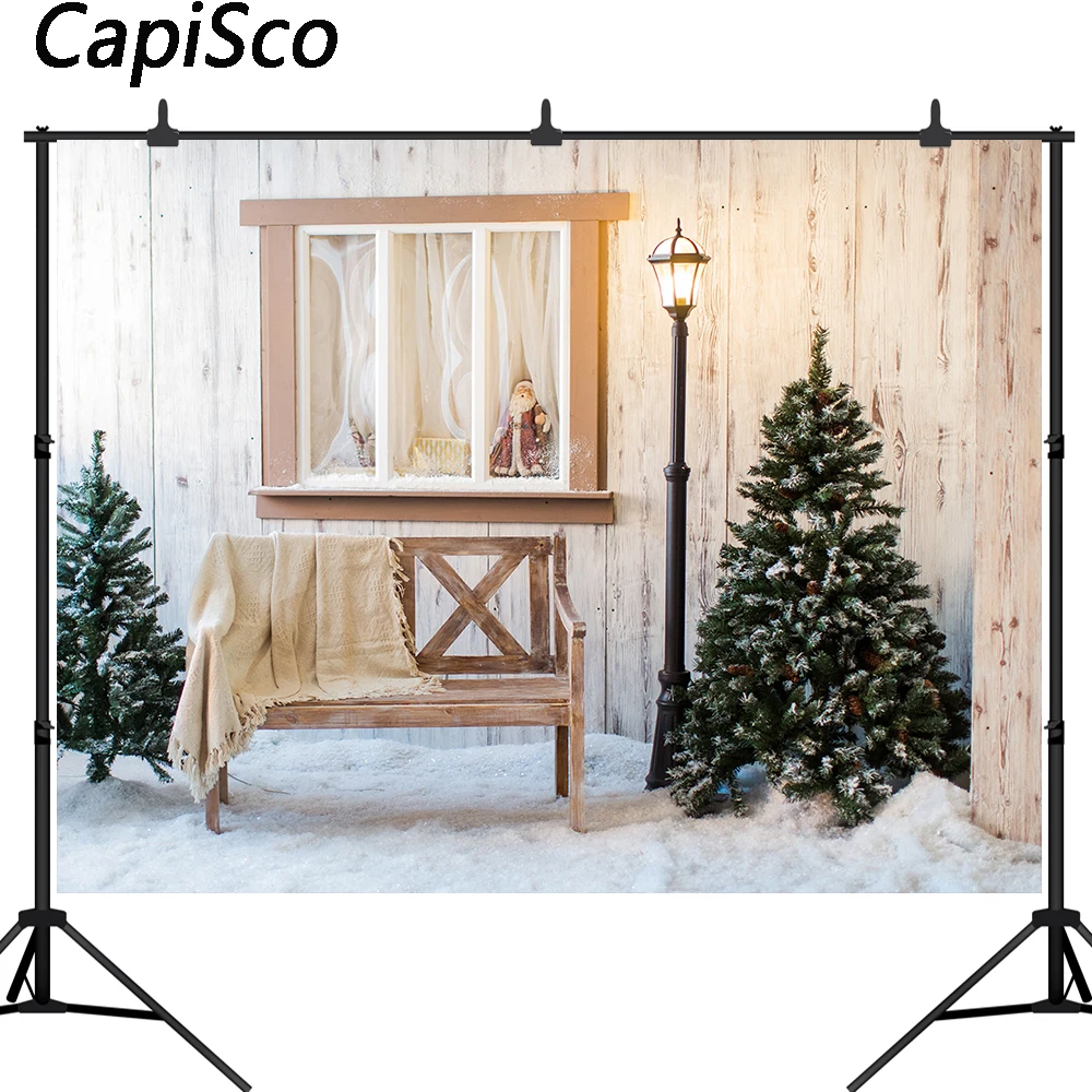 

Capisco Christmas Photography Backdrop Tree Wooden Wall Background Winter Newborn Baby Portrait Photo Studio Photoshoot Props